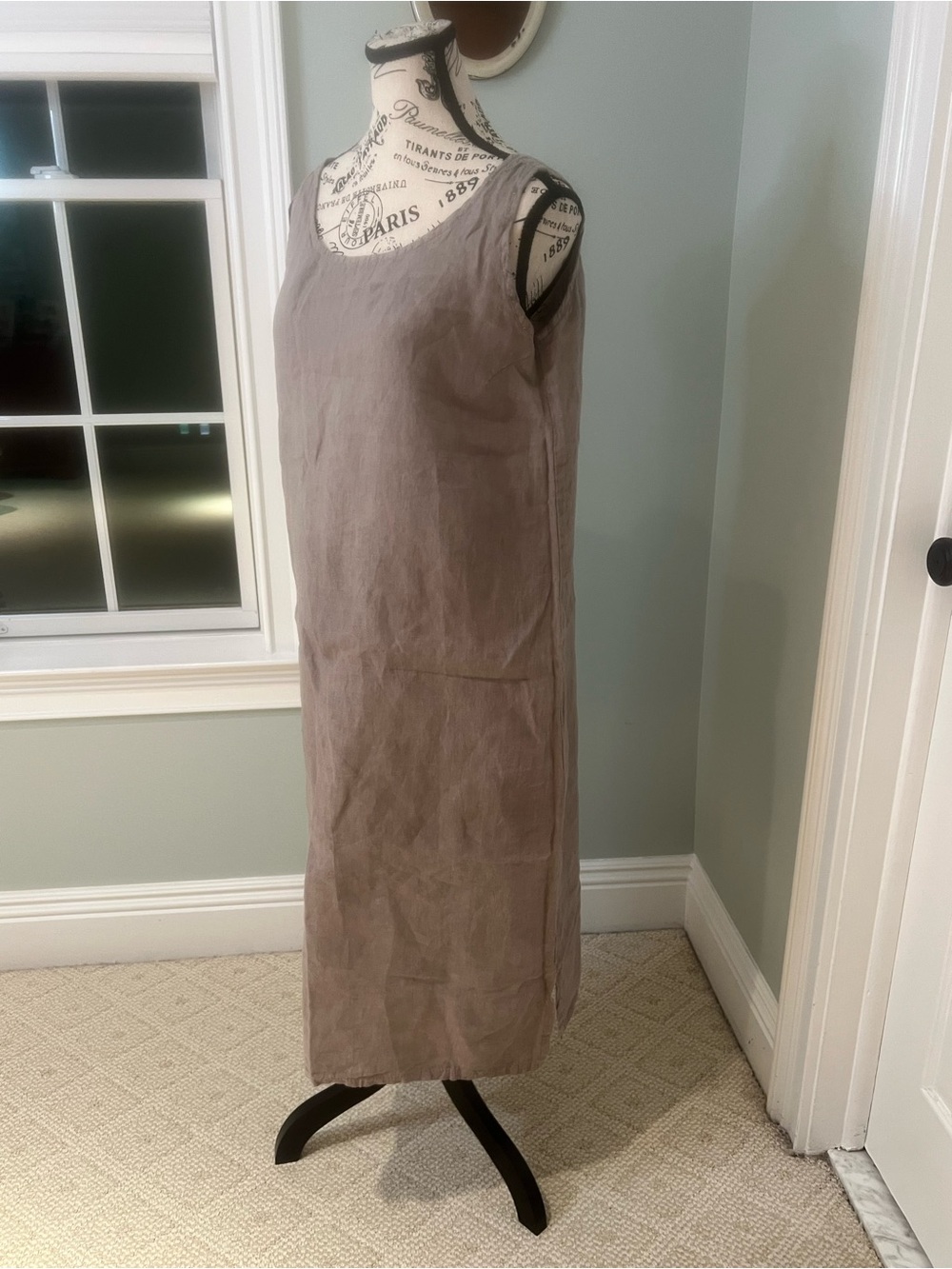 Valentina Naldi Gray sleeveless linen tank Dress | Size M | Like New - Picture 9 of 14